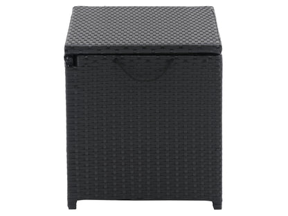 Alt text: "Wooden outdoor cooler table with dark brown finish, featuring a lift-top lid, built-in ice compartment, and sturdy legs, ideal for patio storage and entertaining."