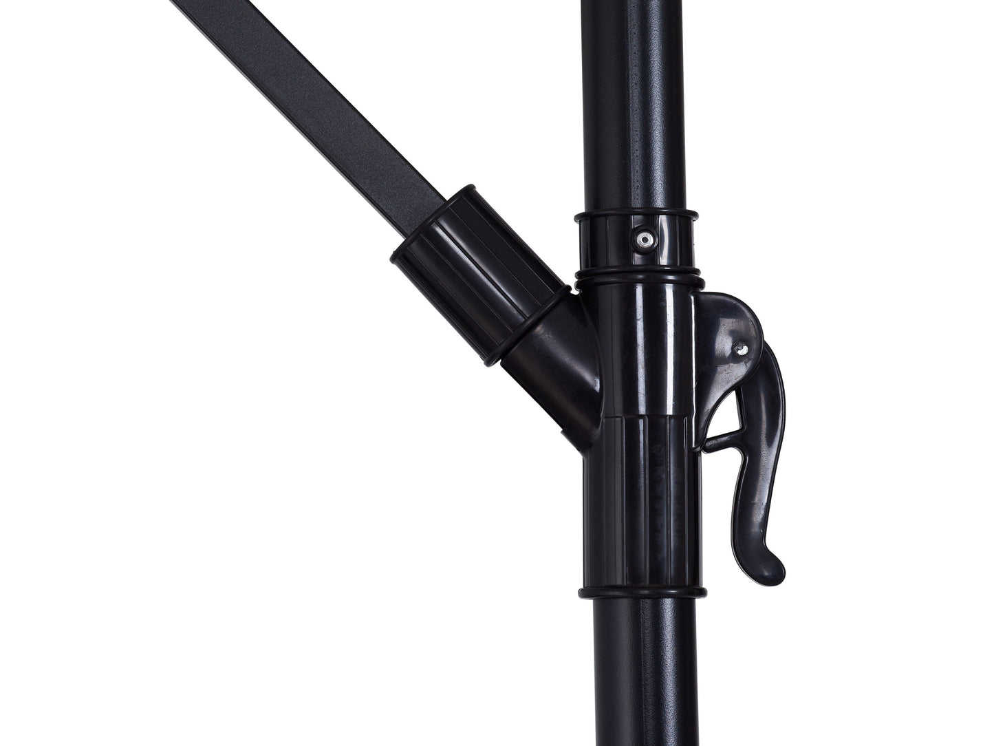 9ft black cantilever patio umbrella, tilting feature, durable fabric, sturdy metal frame, outdoor shade solution