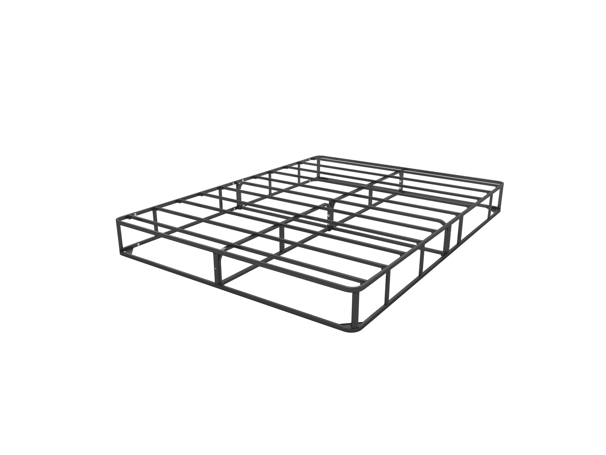 Modern double box spring with sturdy wood frame, upholstered in neutral beige fabric, featuring a sleek, low-profile design for enhanced mattress support and compatibility with various bed frames.