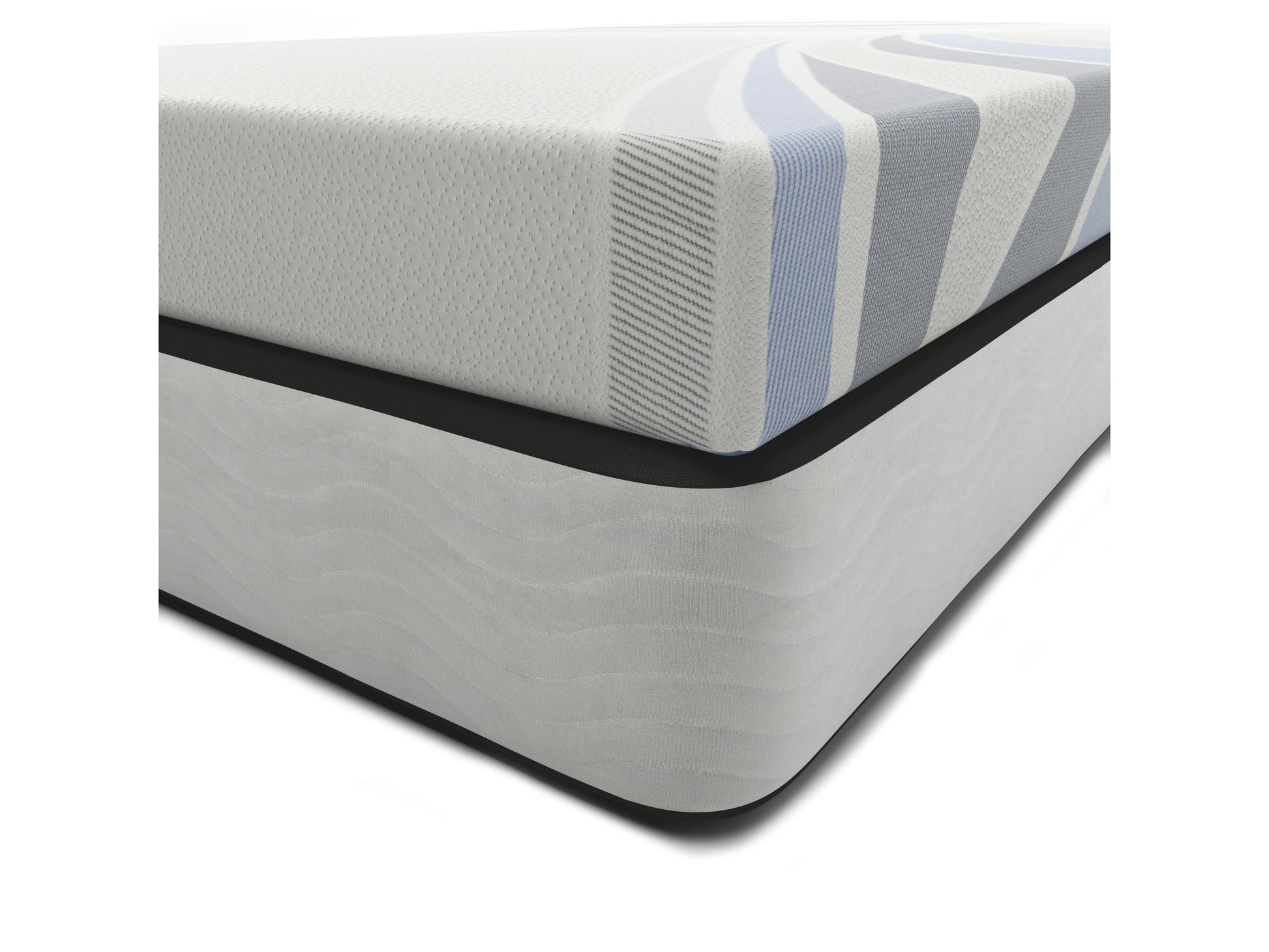Gray upholstered full/double box spring with sturdy wooden frame, sleek low-profile design, and durable fabric cover. Ideal for enhancing mattress support and longevity in modern bedrooms.