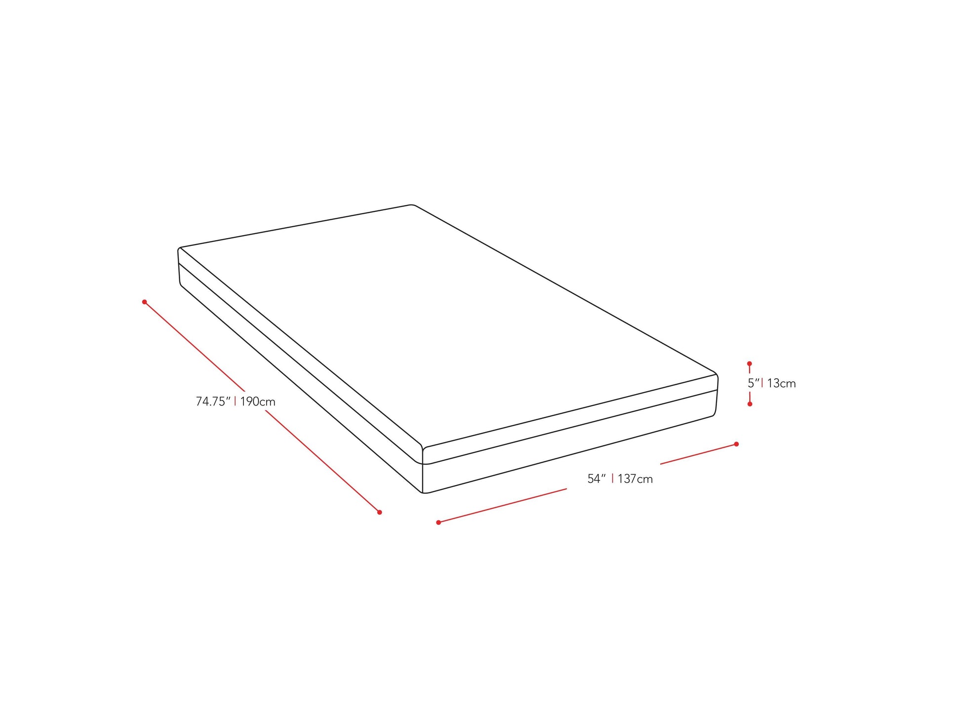 Full-size 5-inch memory foam mattress in white with a breathable, hypoallergenic cover, providing comfort and support for a restful sleep.