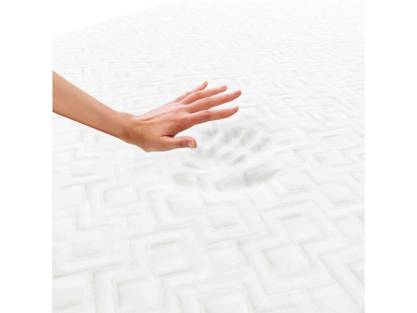 Memory foam mattress with 6-inch thickness, featuring a full/double size, white color, and sleek design. Ideal for enhancing sleep comfort and support, perfect for full-size bed frames.