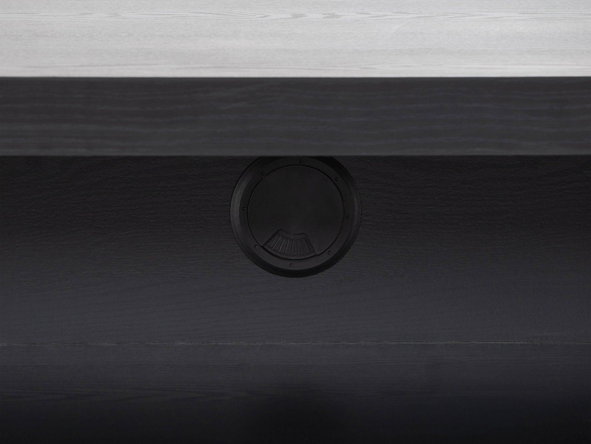 Extra wide TV stand for 95" TVs, dark wood finish with open shelves and sleek black metal frame.