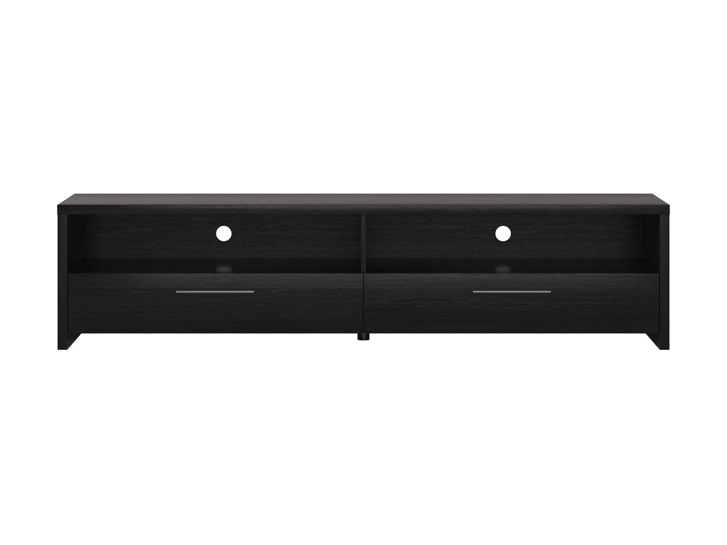 Black TV stand for TVs up to 95 inches, featuring sleek design, ample storage, and sturdy construction.