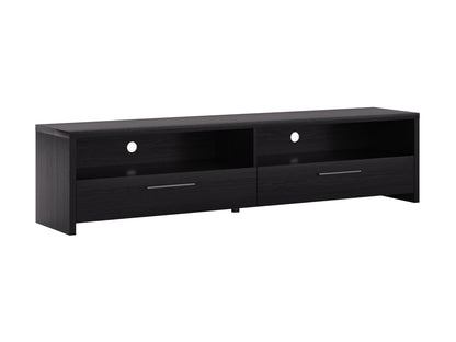 Black TV stand for TVs up to 95 inches, featuring sleek design, ample storage, and sturdy construction.