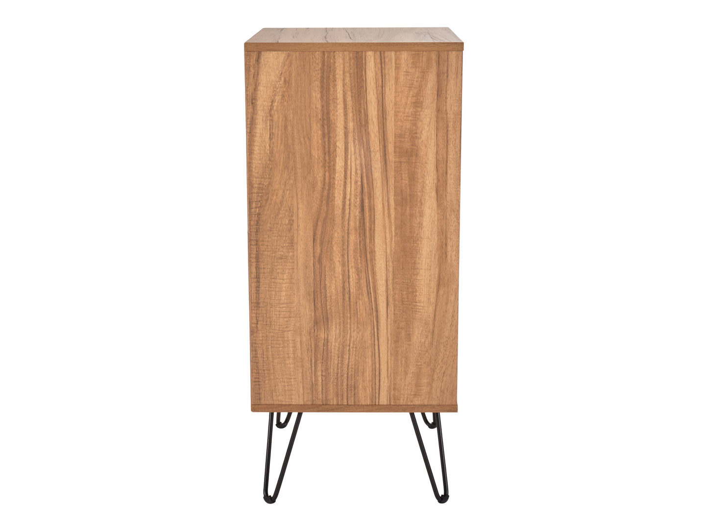 Brown Open Shelved Turntable Stand