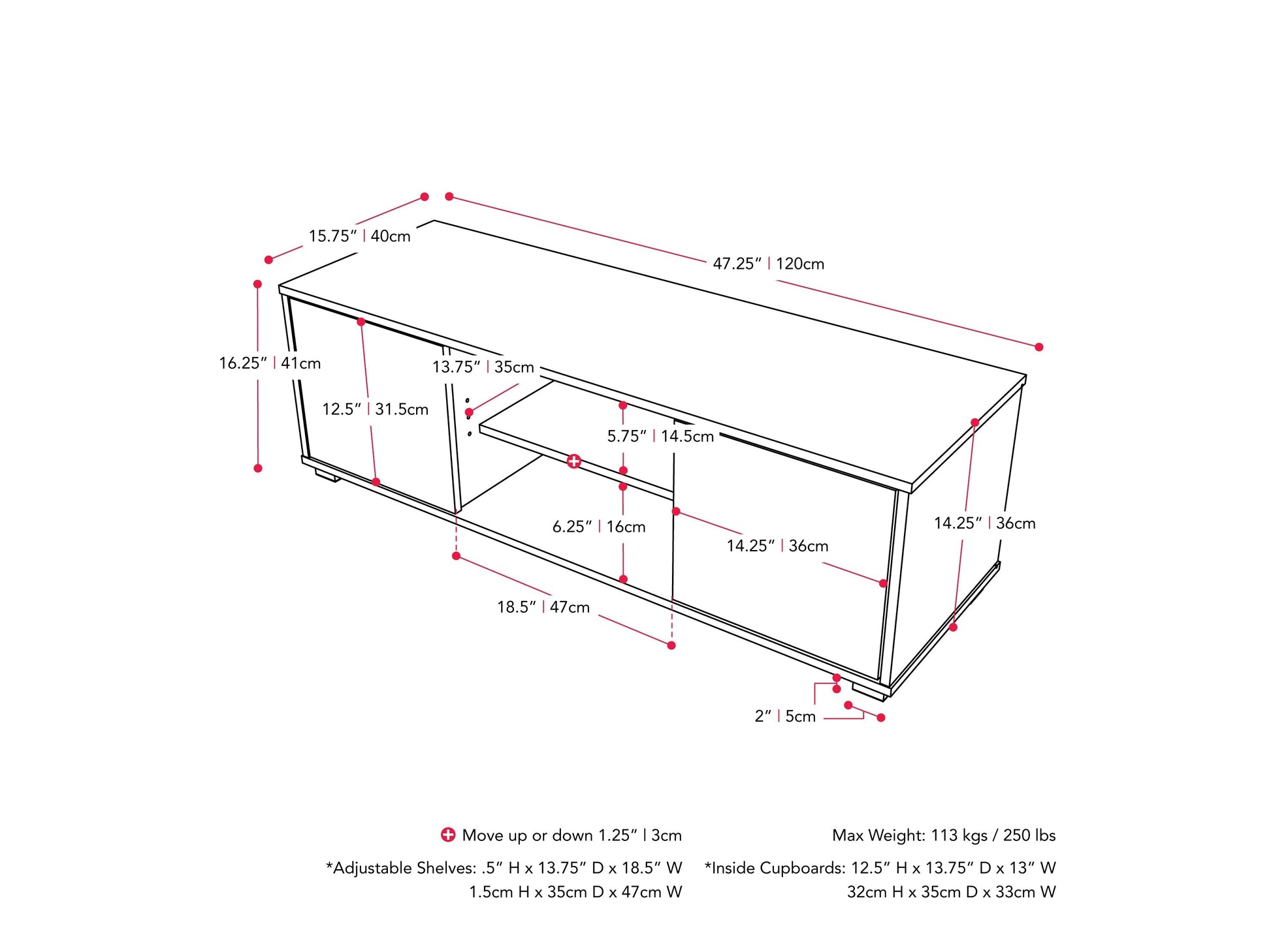 Brown and white modern TV stand, fits TVs up to 55 inches, sleek design with storage shelves and minimalist aesthetic.