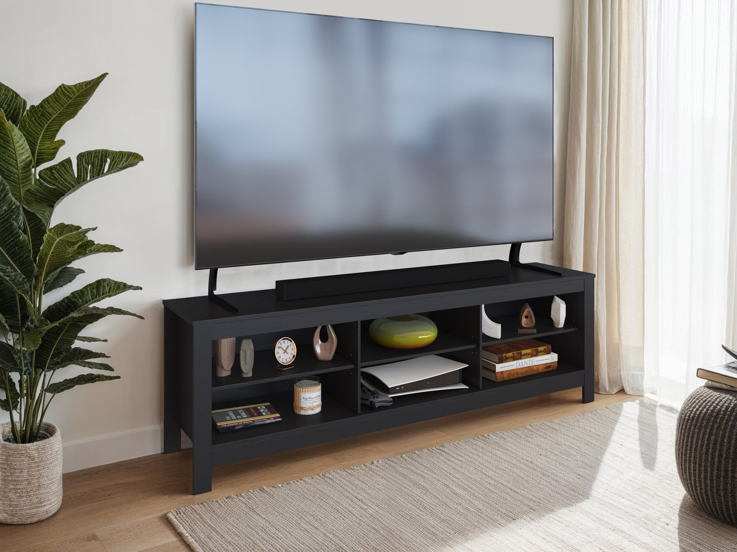 Black Media Console, TVs up to 85"