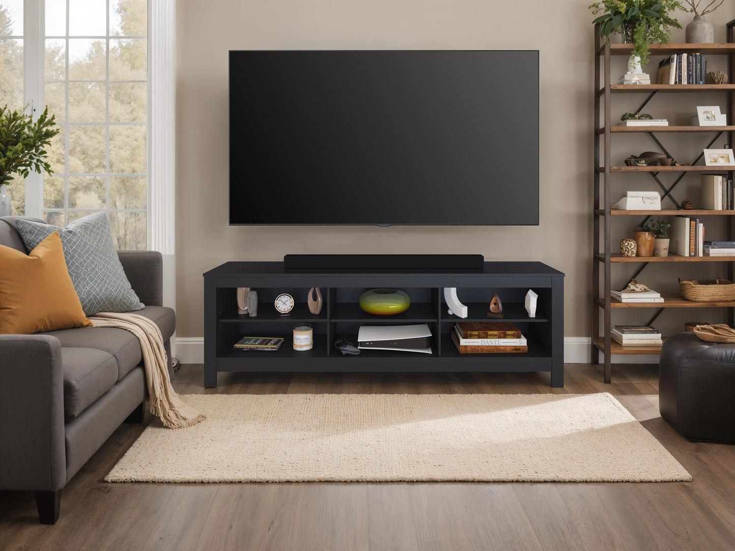 Black Media Console, TVs up to 85"