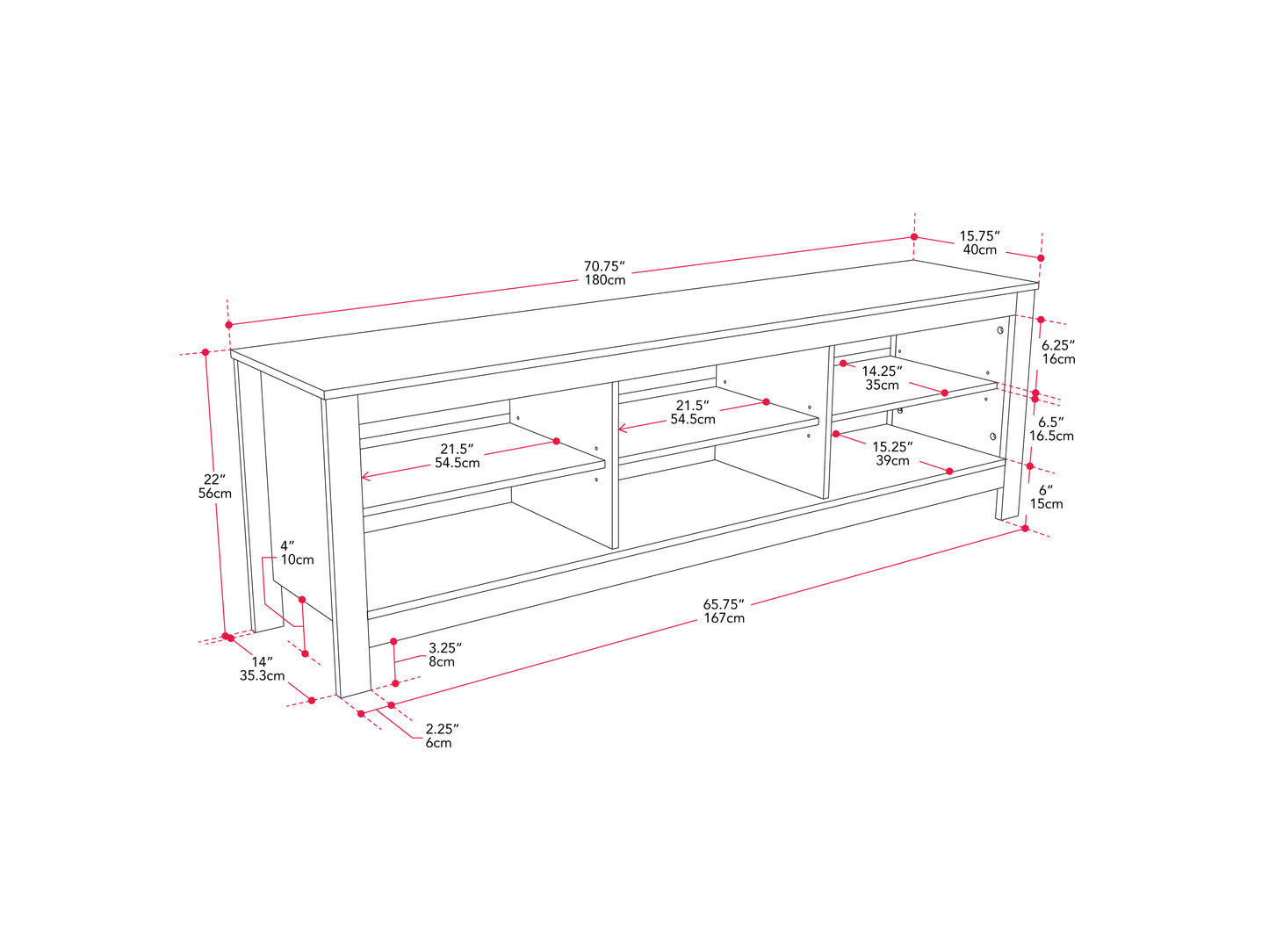 Brown Media Console, TVs up to 85"