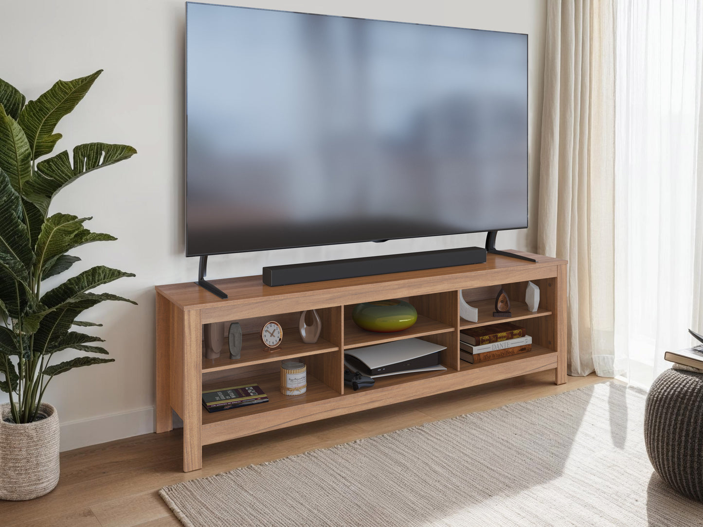 Brown Media Console, TVs up to 85"