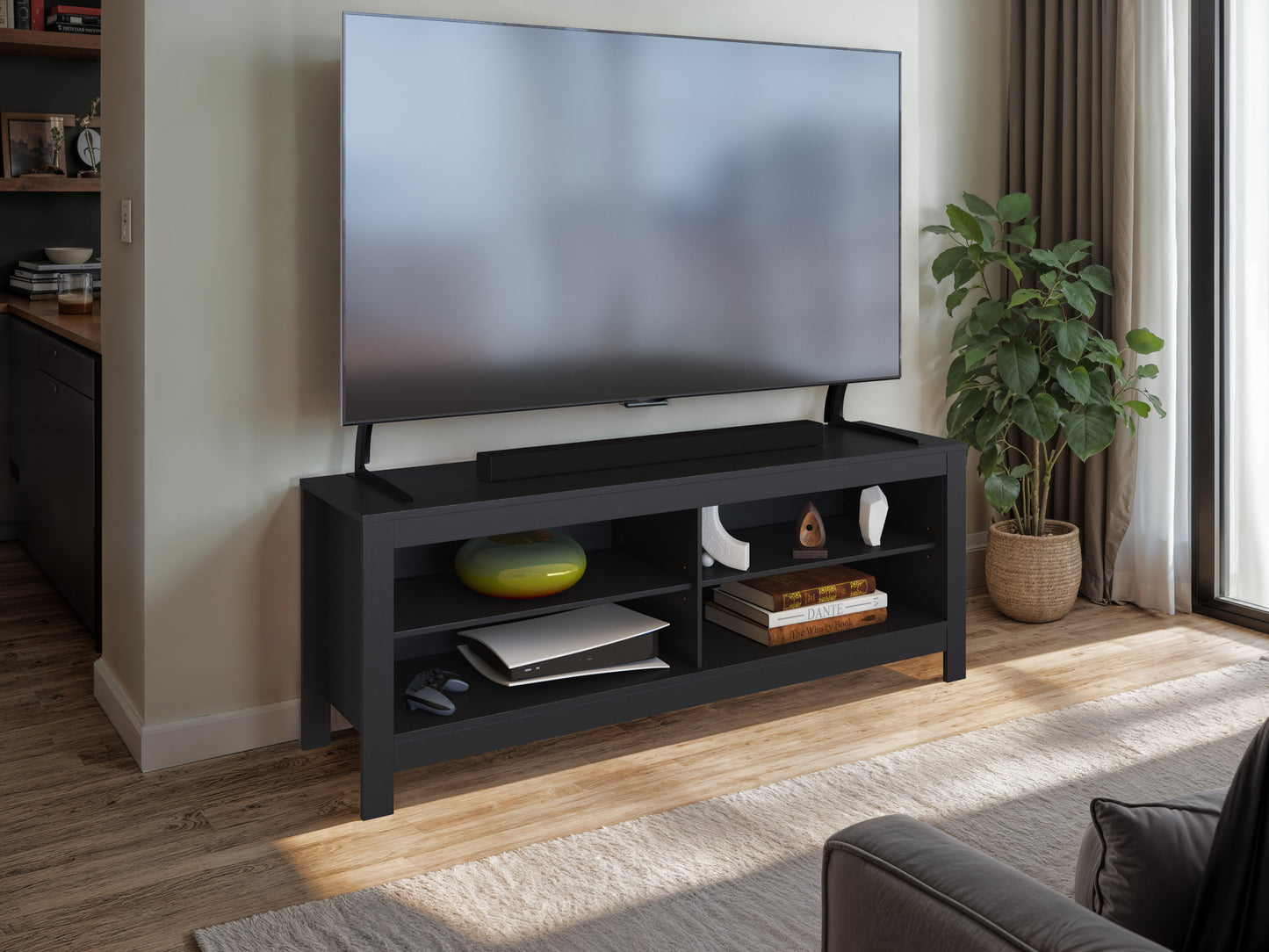 Black Media Console, TVs up to 75"