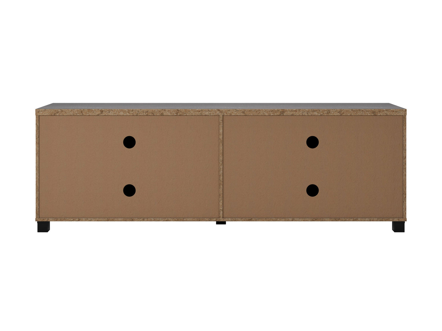 Dark grey TV stand with doors, fits TVs up to 85", sleek design, ample storage, and modern aesthetic.