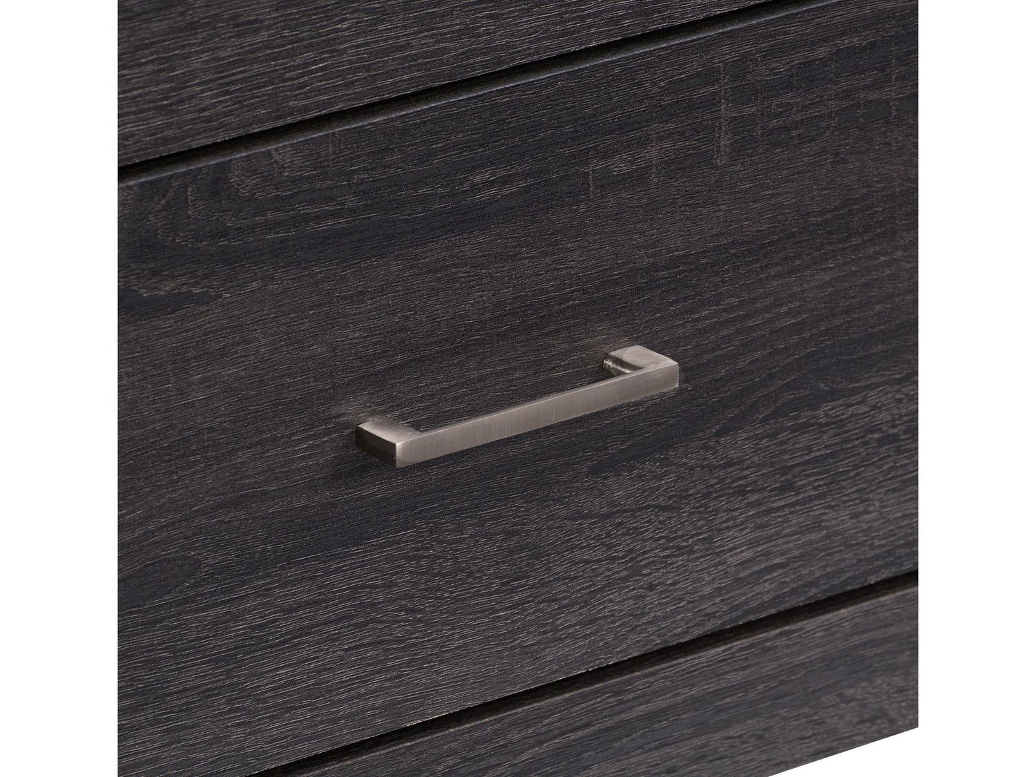 Modern wooden TV stand with sleek black metal legs, featuring two open shelves and two sliding doors in a natural oak finish. Ideal for contemporary living rooms and media storage.