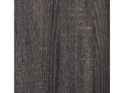 Modern TV cabinet for TVs up to 85 inches, featuring a sleek black and walnut finish, two doors with textured paneling, and a spacious open shelf for media devices.