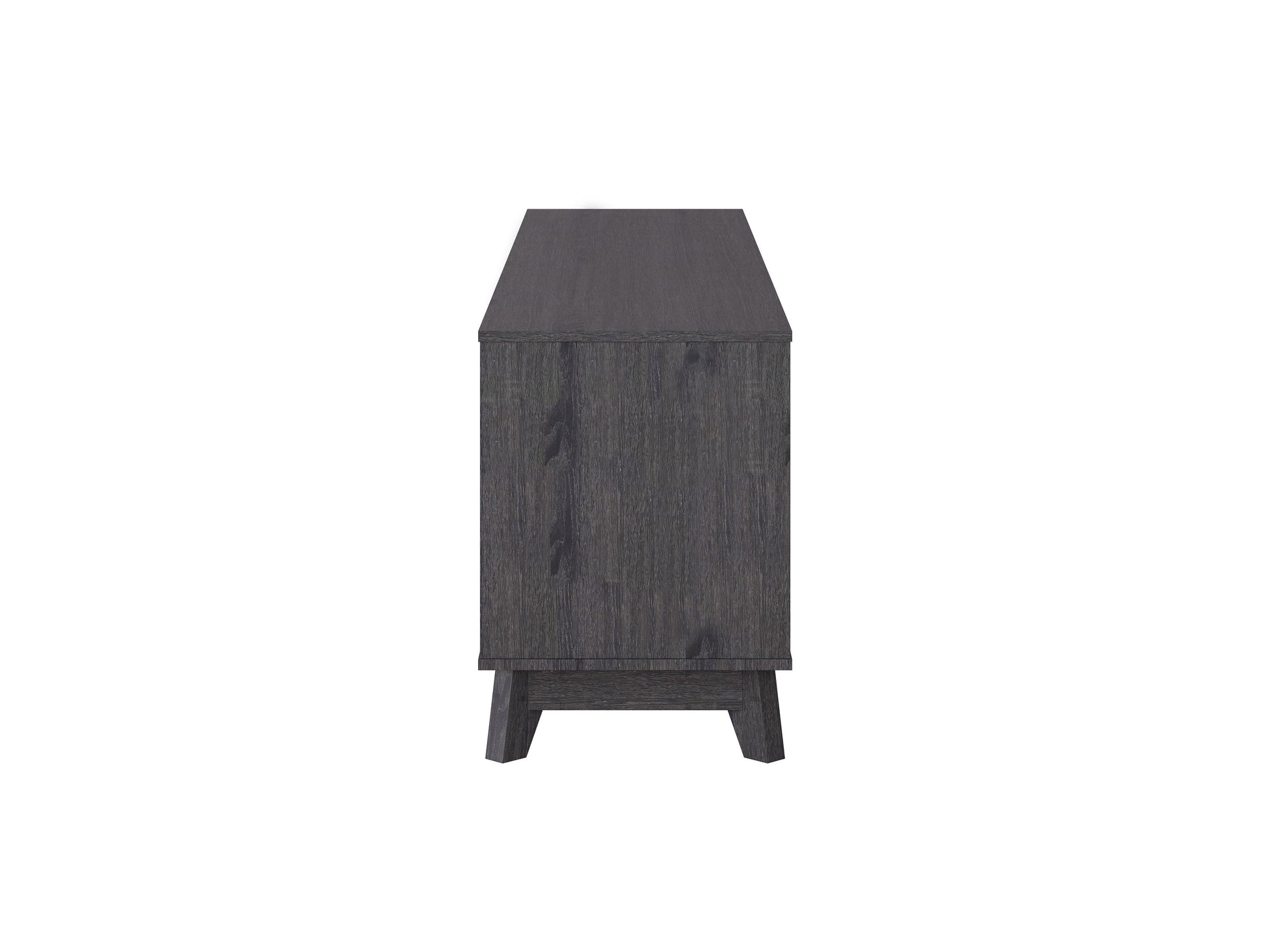 Grey modern TV stand for TVs up to 85", featuring sleek design, ample storage, and sturdy construction.