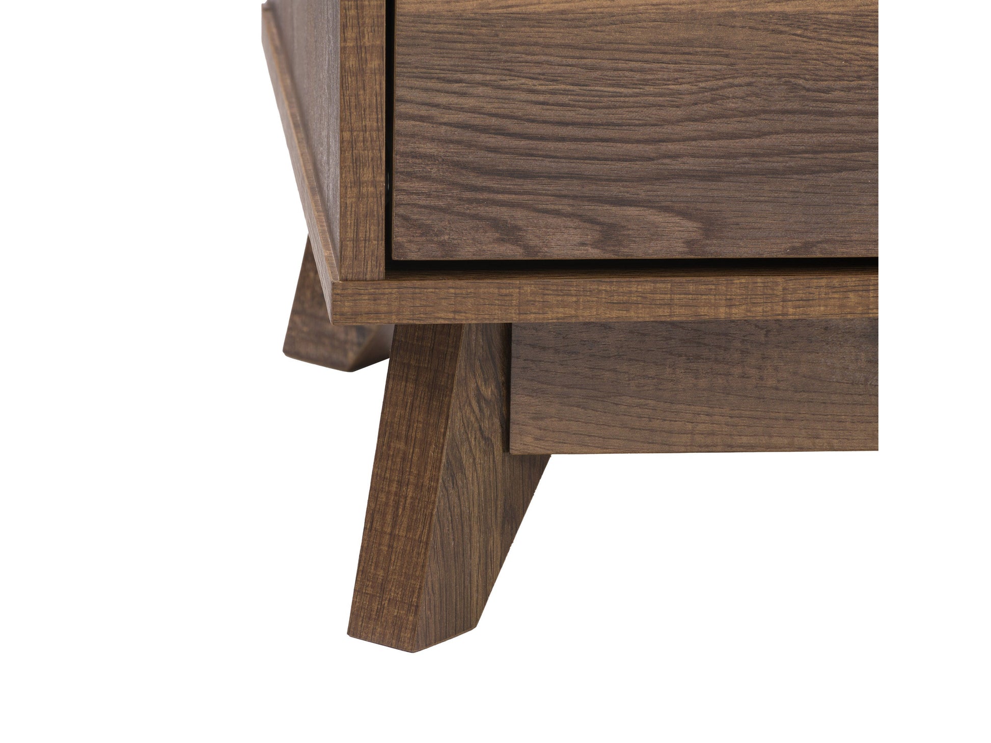 Brown modern TV stand for TVs up to 85 inches, featuring sleek design, open shelving, and sturdy construction.