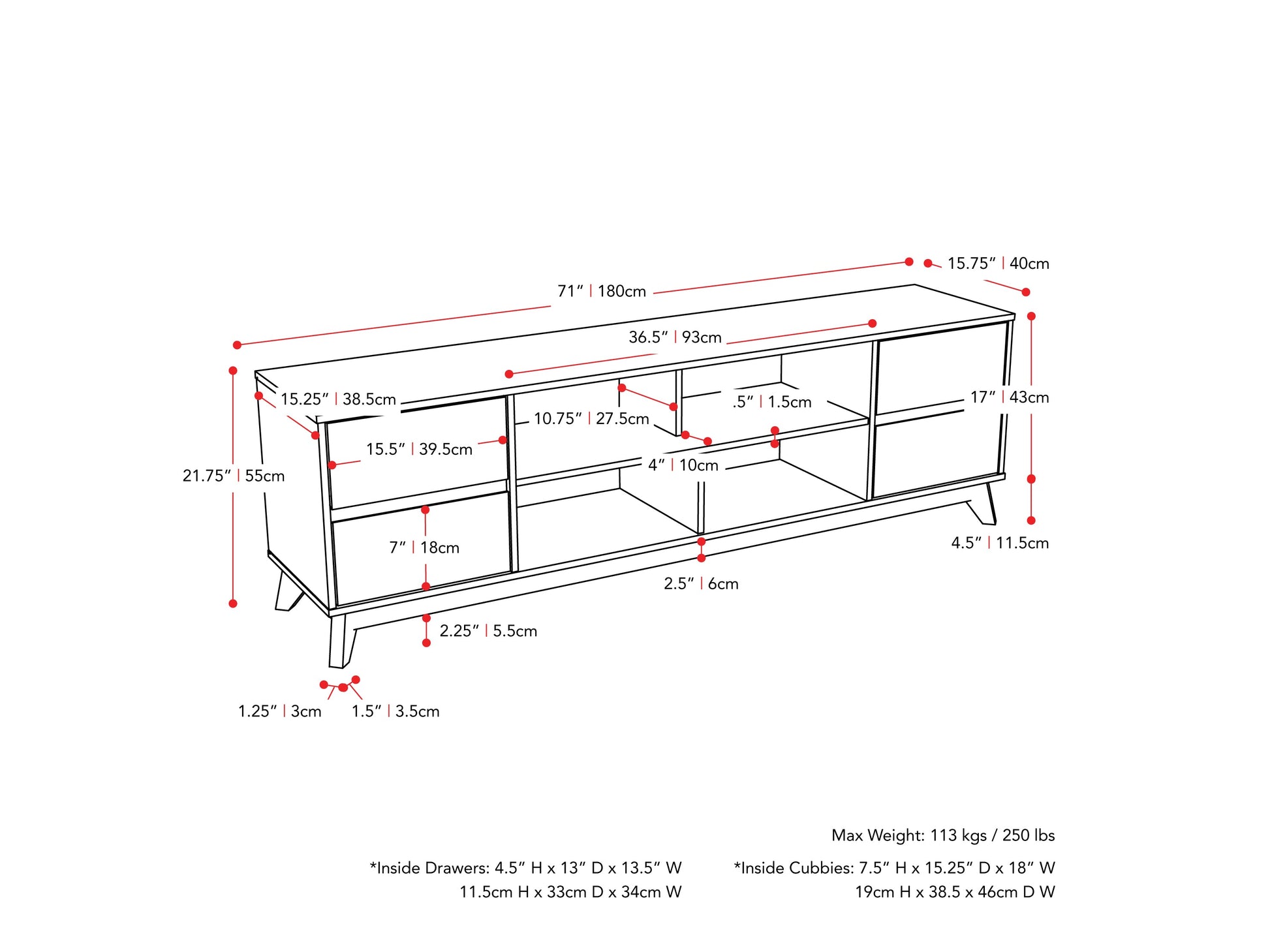 Modern brown TV stand for 85" TVs, featuring sleek design, ample storage, and sturdy construction.