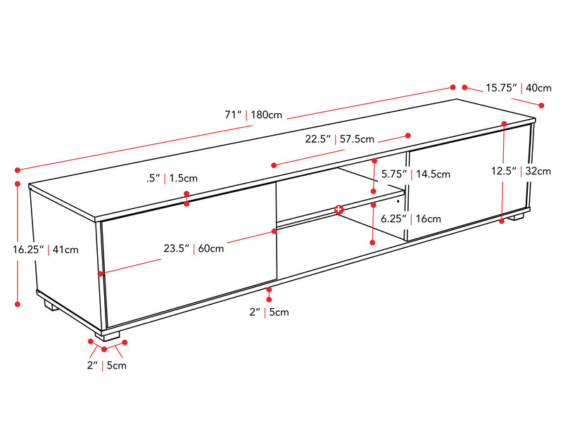 dark grey Modern TV Stand for TVs up to 85" Hollywood Collection detail image by CorLiving