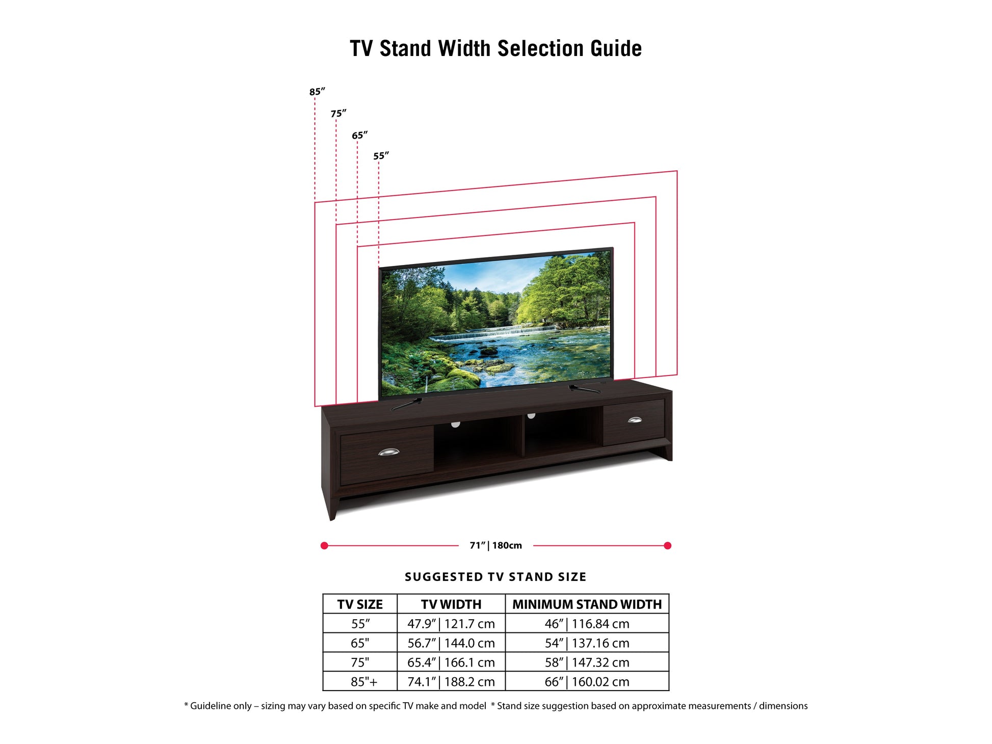 Modern TV stand with a sleek black finish, featuring two spacious open shelves, a sturdy wooden frame, and minimalist design, perfect for contemporary living rooms.