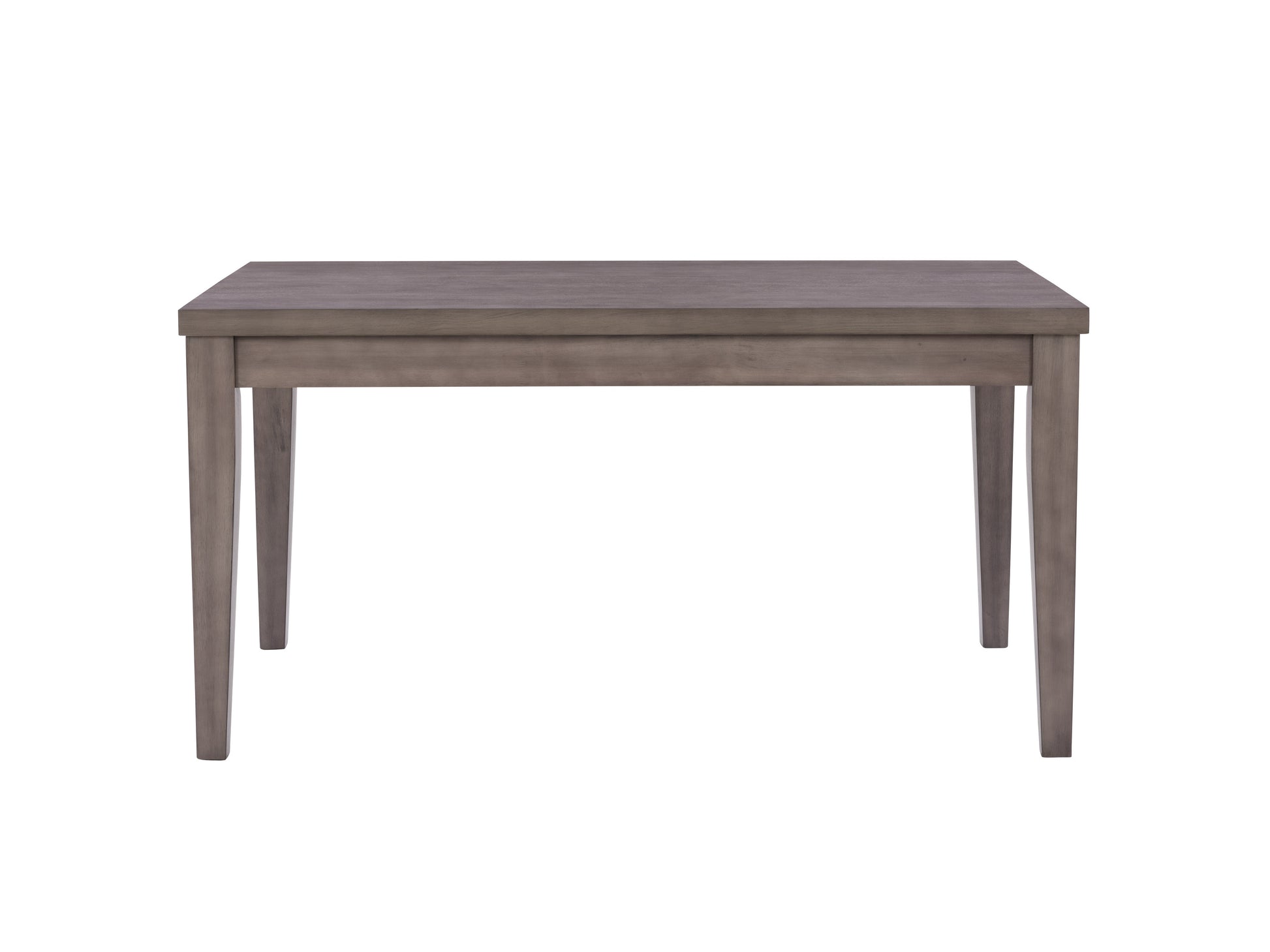 Elegant wooden dining table with a natural oak finish, featuring sleek black metal legs, a smooth rectangular top, and a minimalist modern design, perfect for contemporary dining rooms and kitchens.