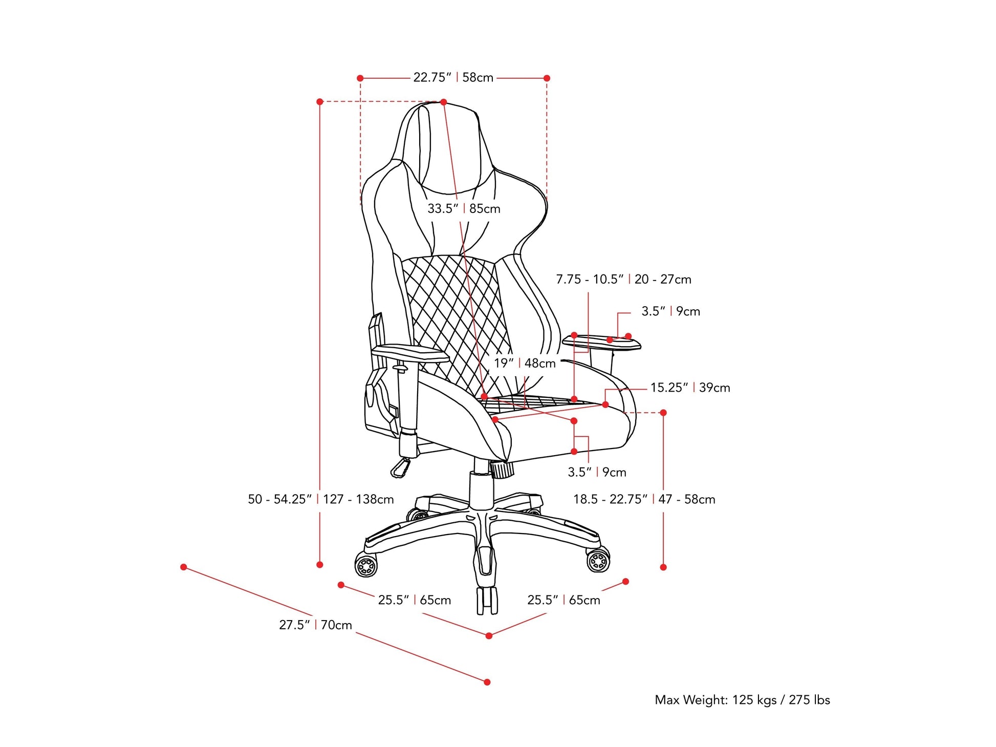 Black and grey gaming reclining chair with ergonomic design, padded armrests, and adjustable headrest for ultimate comfort.