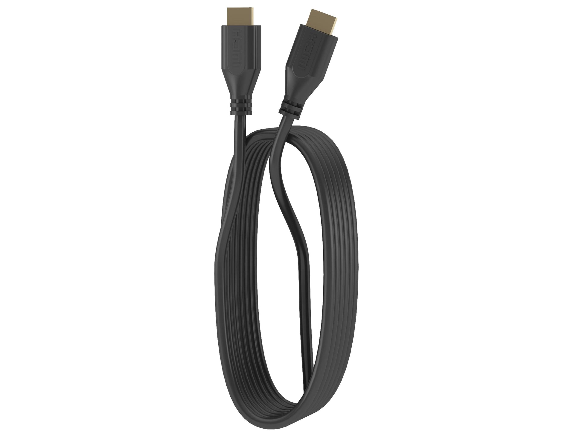 Black HDMI cable set with three connectors, featuring gold-plated tips for high-quality signal transmission, durable braided exterior for enhanced protection, and compatibility with HDTVs, gaming consoles, and other devices.