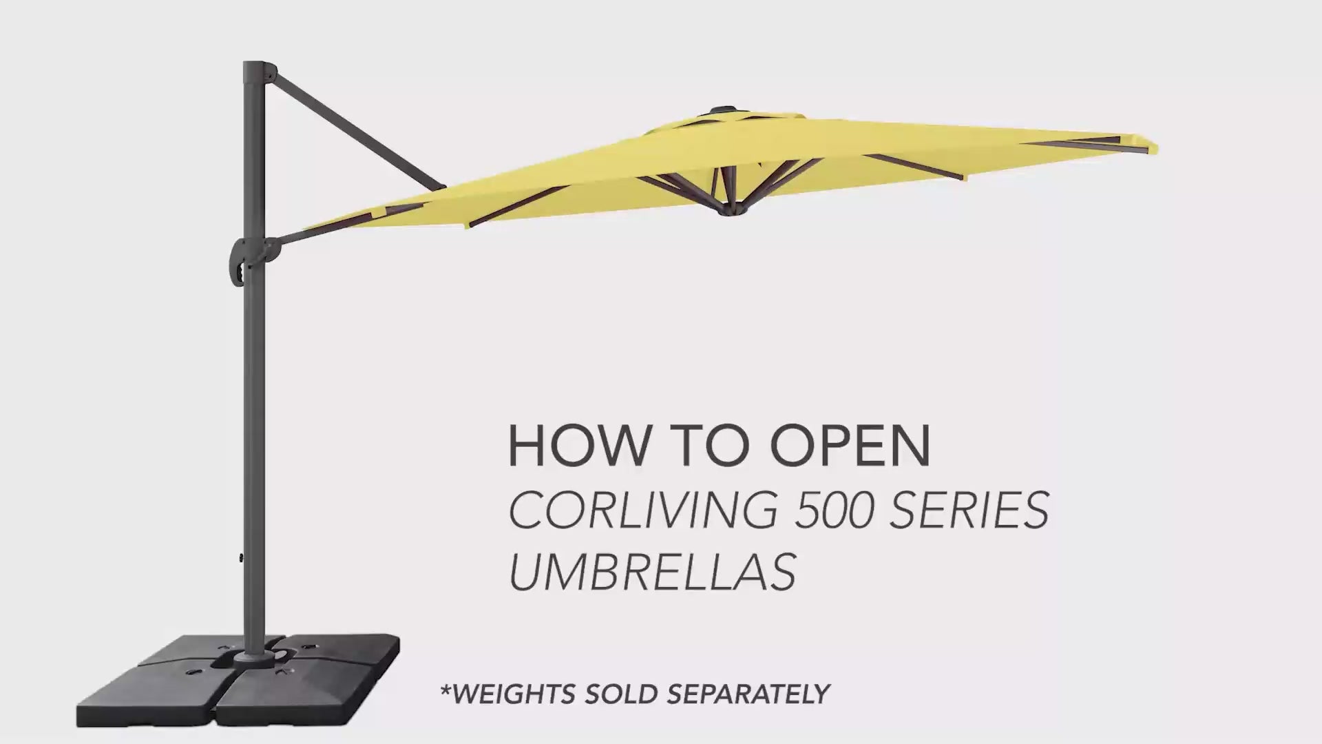 Load video: 500 Series 11.5ft Deluxe Offset Patio Umbrella - Brown Product Video