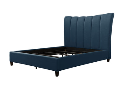 navy blue Channel Tufted Double / Full Bed Rosewell Collection product image by CorLiving#color_navy-blue