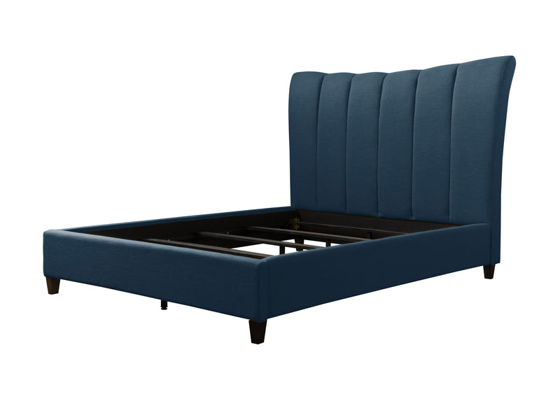 navy blue Channel Tufted King Bed Rosewell Collection product image by CorLiving