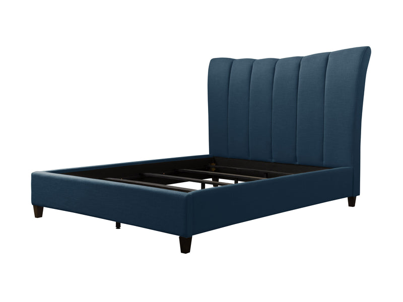 navy blue Channel Tufted Queen Bed Rosewell Collection product image by CorLiving