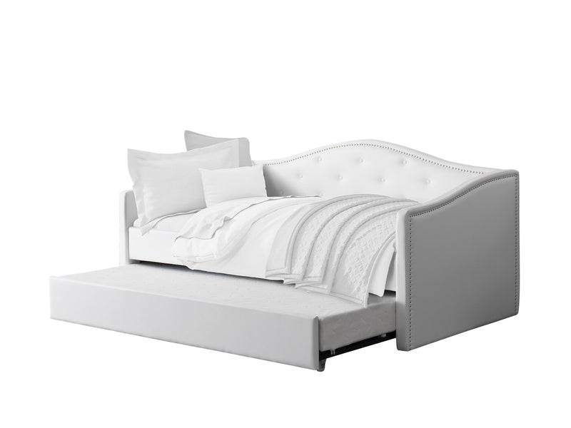 white Twin Pull Out Bed Amara Collection product image by CorLiving