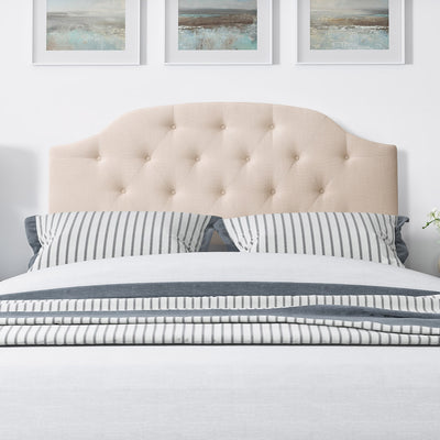 cream Diamond Tufted Headboard, Queen Calera Collection lifestyle scene by CorLiving#color_cream