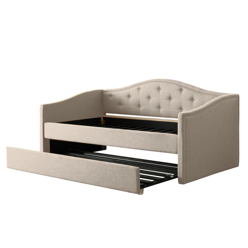 beige Twin Daybed with Trundle Amara Collection product image by CorLiving