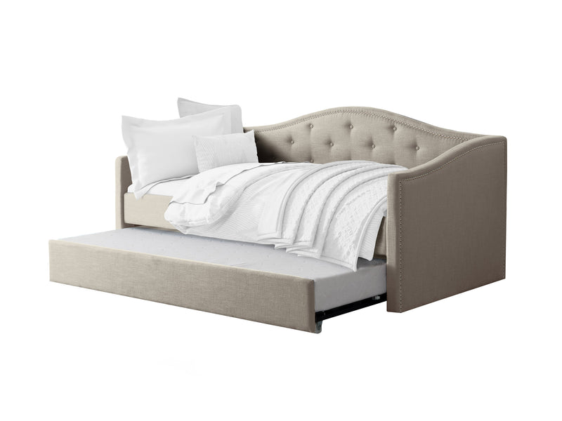 beige Twin Daybed with Trundle Amara Collection product image by CorLiving