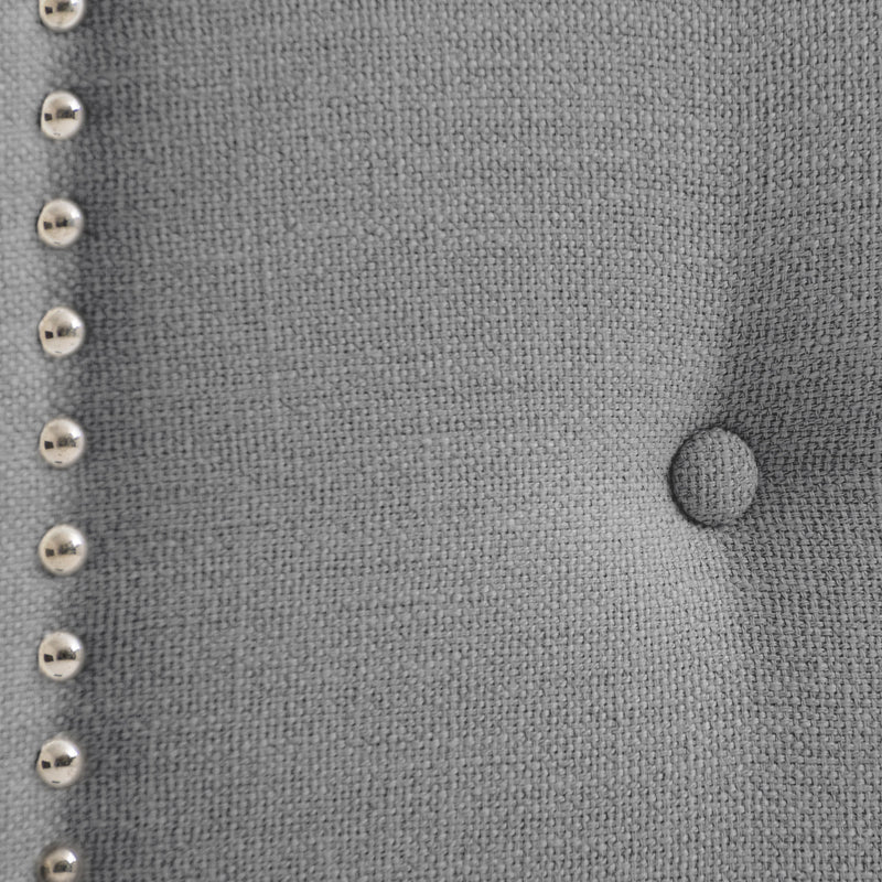 light grey Padded Headboard, King Aspen Collection detail image by CorLiving