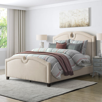 cream King Bed Maeve Collection lifestyle scene by CorLiving#color_cream