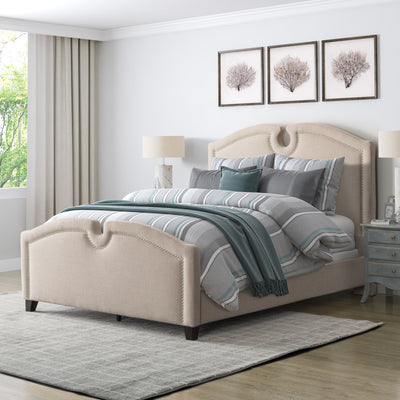 beige Double / Full Bed Maeve Collection lifestyle scene by CorLiving#color_beige