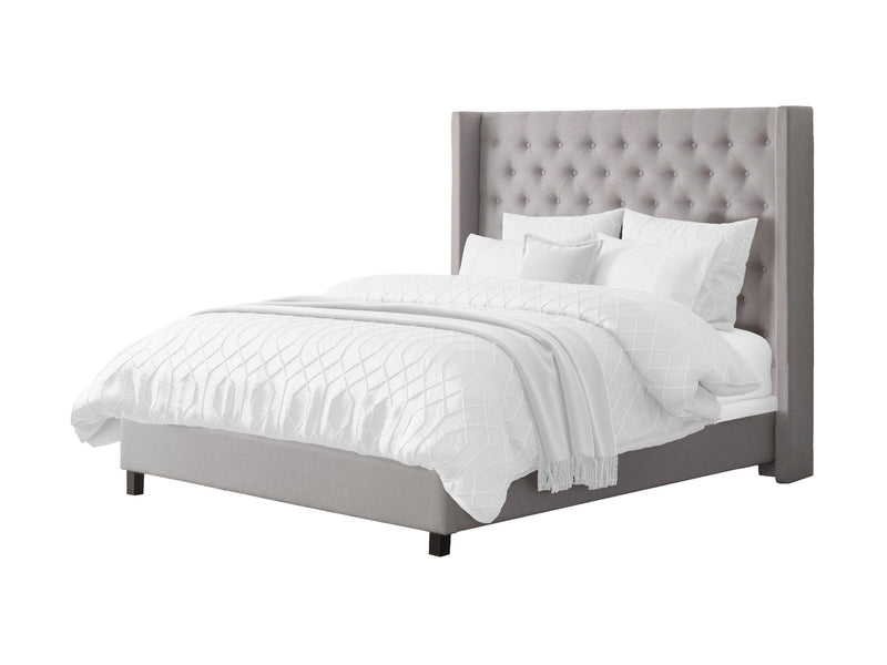 grey Tufted King Bed with Slats Fairfield Collection product image by CorLiving