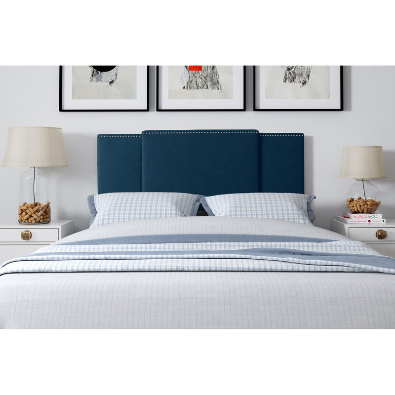 navy blue Expandable Headboard, Full / Queen / King Mia Collection lifestyle scene by CorLiving