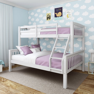 white Twin Over Full Bunk Bed Dakota Collection lifestyle scene by CorLiving#color_white