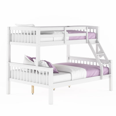 white Twin Over Full Bunk Bed Dakota Collection product image by CorLiving#color_white