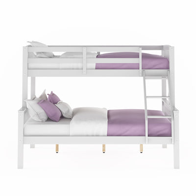 white Twin Over Full Bunk Bed Dakota Collection product image by CorLiving#color_white