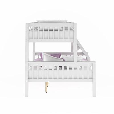 white Twin Over Full Bunk Bed Dakota Collection product image by CorLiving#color_white