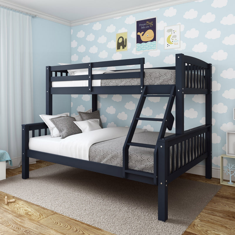 navy blue Twin Over Full Bunk Bed Dakota Collection lifestyle scene by CorLiving