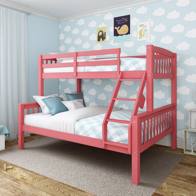 pink Twin Over Full Bunk Bed Dakota Collection lifestyle scene by CorLiving#color_pink
