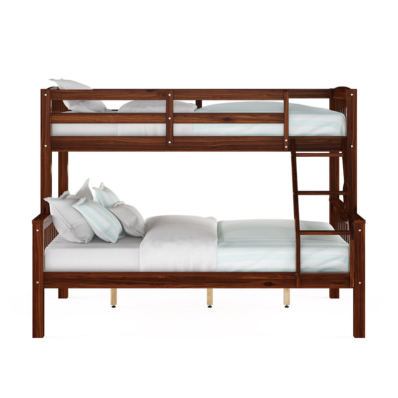 walnut brown Twin Over Full Bunk Bed Dakota Collection product image by CorLiving