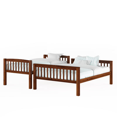 walnut brown Twin Over Full Bunk Bed Dakota Collection product image by CorLiving#color_walnut-brown