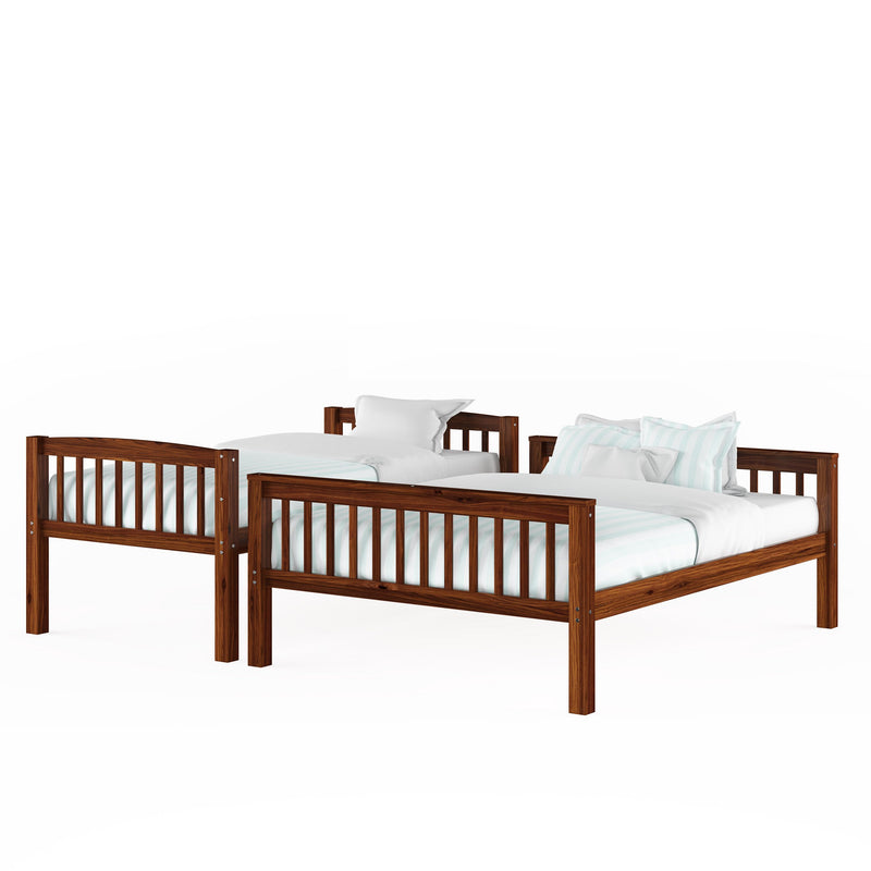 walnut brown Twin Over Full Bunk Bed Dakota Collection product image by CorLiving