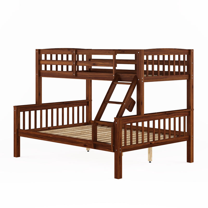 walnut brown Twin Over Full Bunk Bed Dakota Collection product image by CorLiving